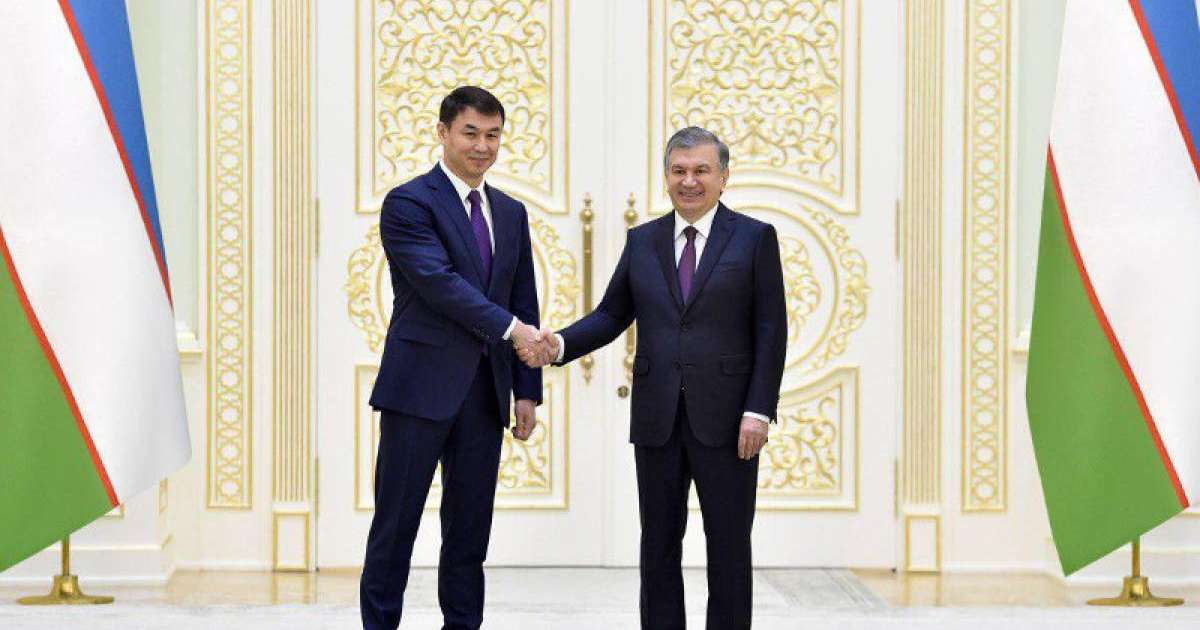 哈萨克斯坦大使向乌兹别克斯坦总统递交国书