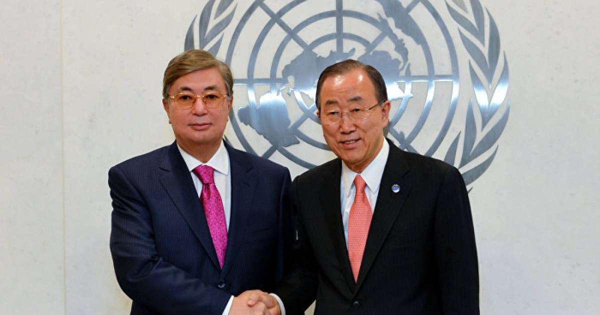 Пан Ги Мун Қасым-Жомарт Тоқаевты жеңісімен құттықтады