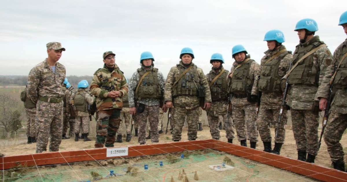 哈萨克斯坦维和部队接受联合国培训团培训