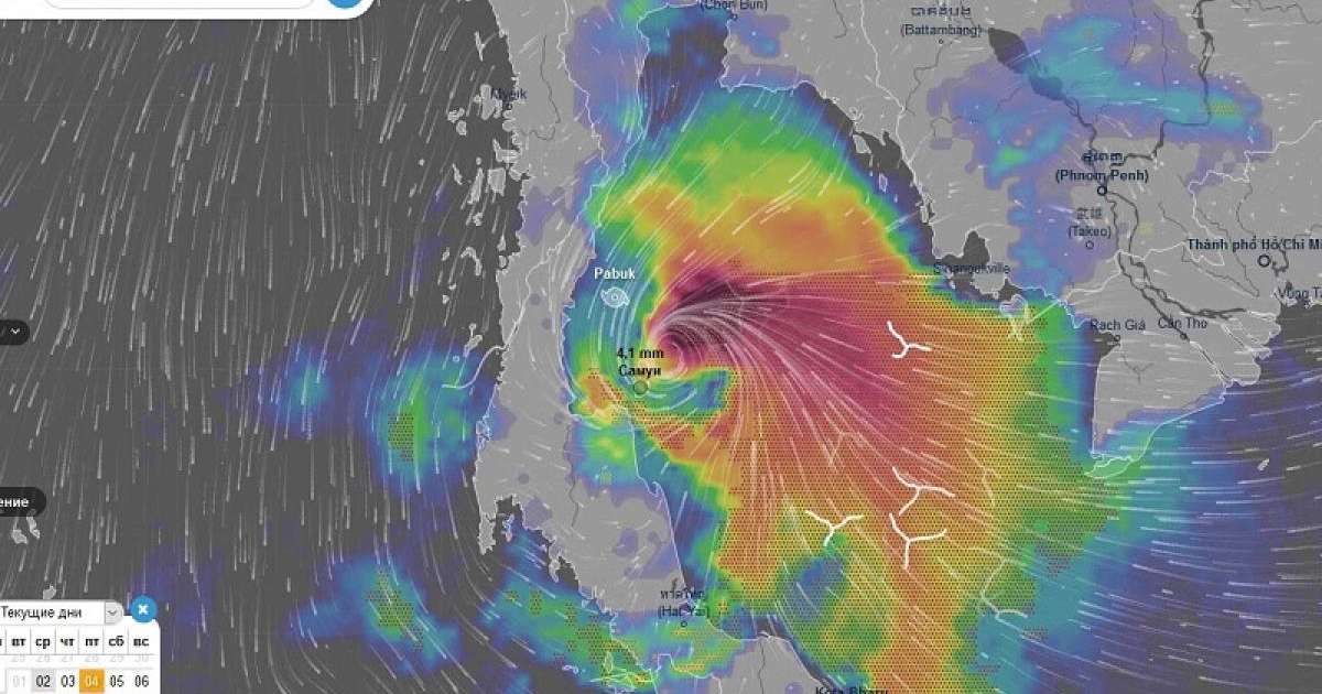 Таиландтың оңтүстік жағалауына «Пабук» дауылы жақындап келеді