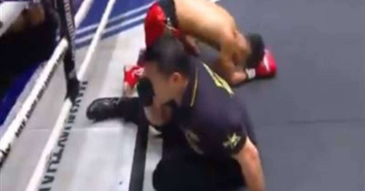 Боксшы қарсыласымен бірге төрешіні де нокдаунға түсірді