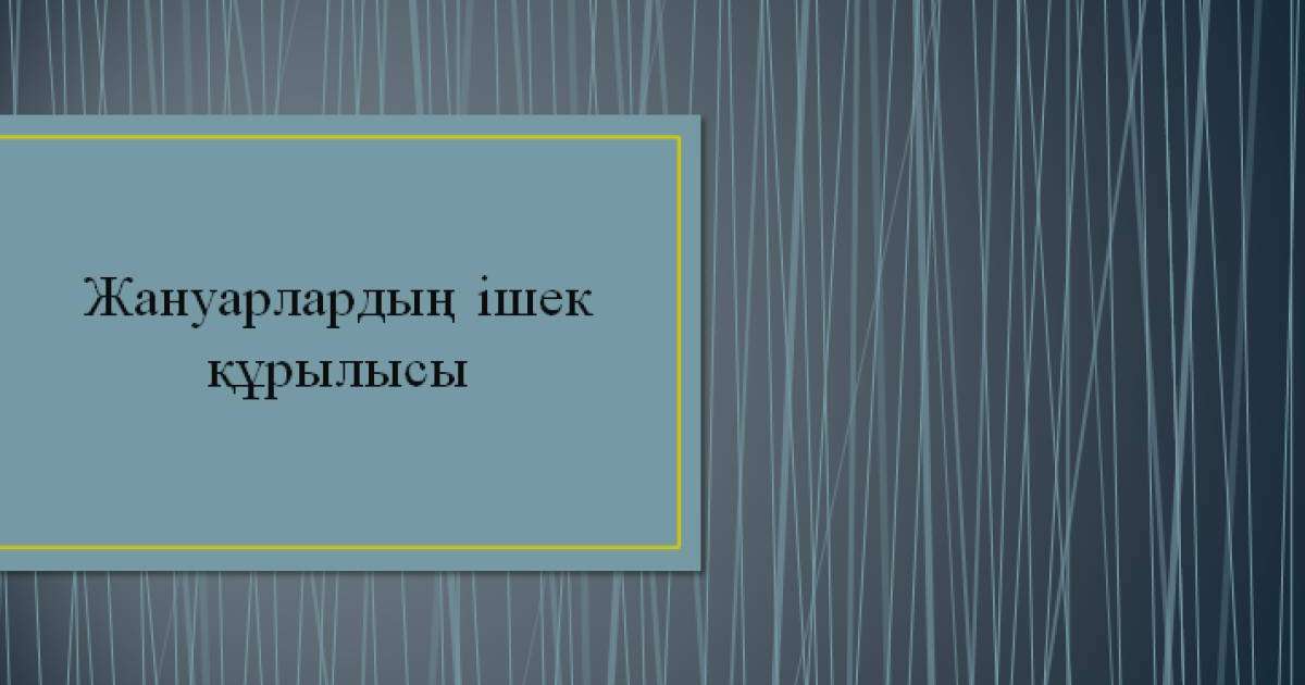Презентация (слайд): Жануарлардың ішек құрылысы