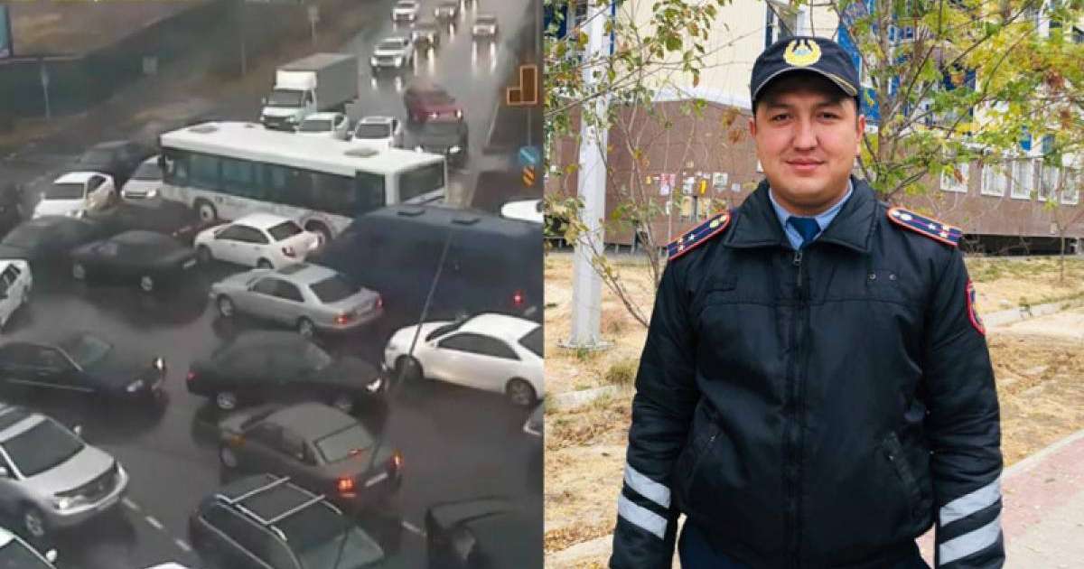 Жүргізушілер бипілдетіп, алғыс айтты: Шымкенттік полицей кептелісті әп-сәтте реттеп жіберді (видео)