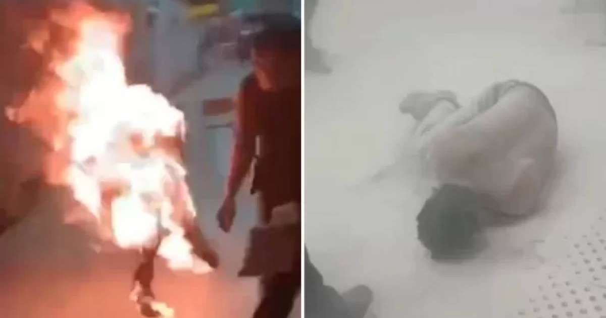 Алматы әуежайында ер адам өзін өртеп жіберді (видео)