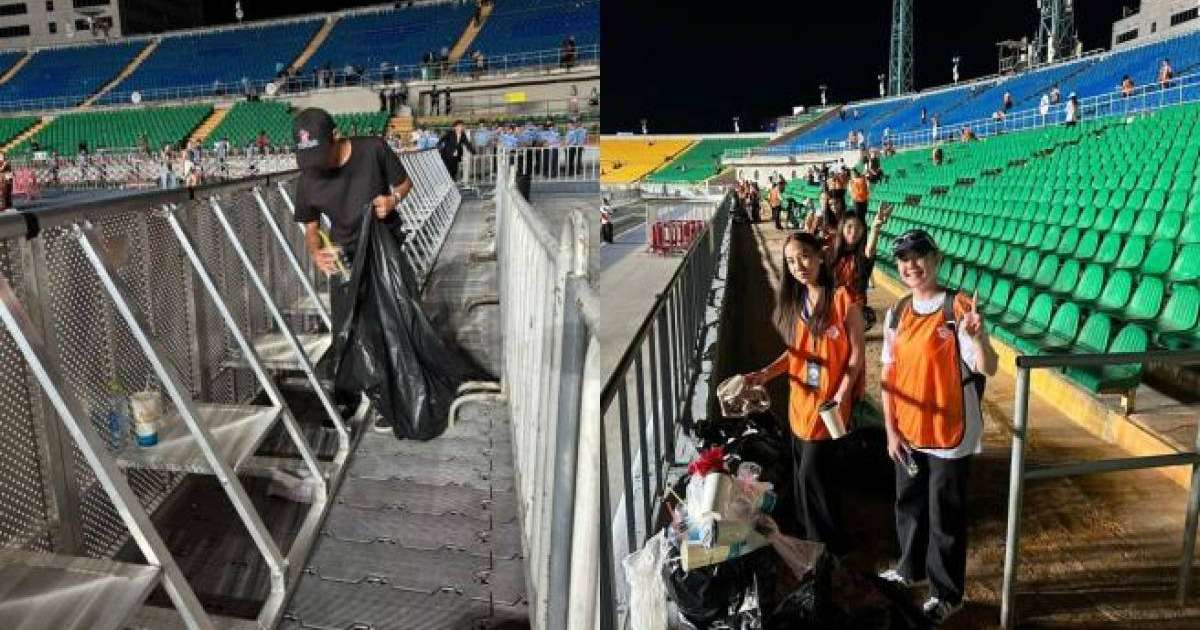 Дженнифер Лопестің концертінен соң "Taza Qazaqstan" акциясы аясында еріктілер стадионды тазартты