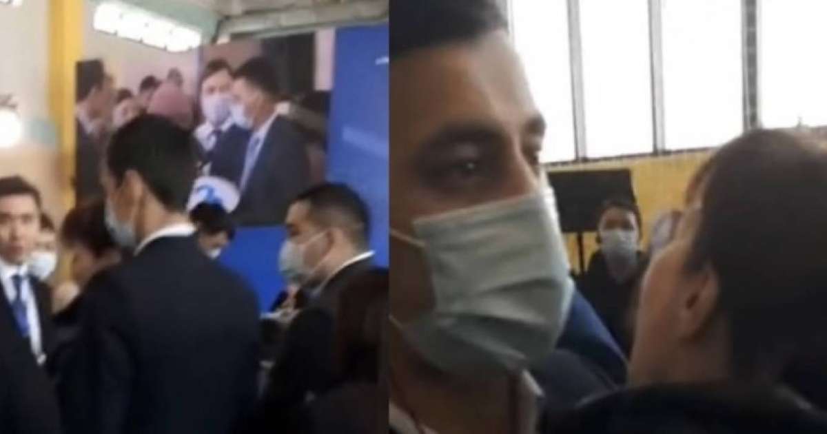 Досаевқа сұрақ қойғысы келген әйелді әкімдік қызметкерлері сыртқа сүйреп әкетті