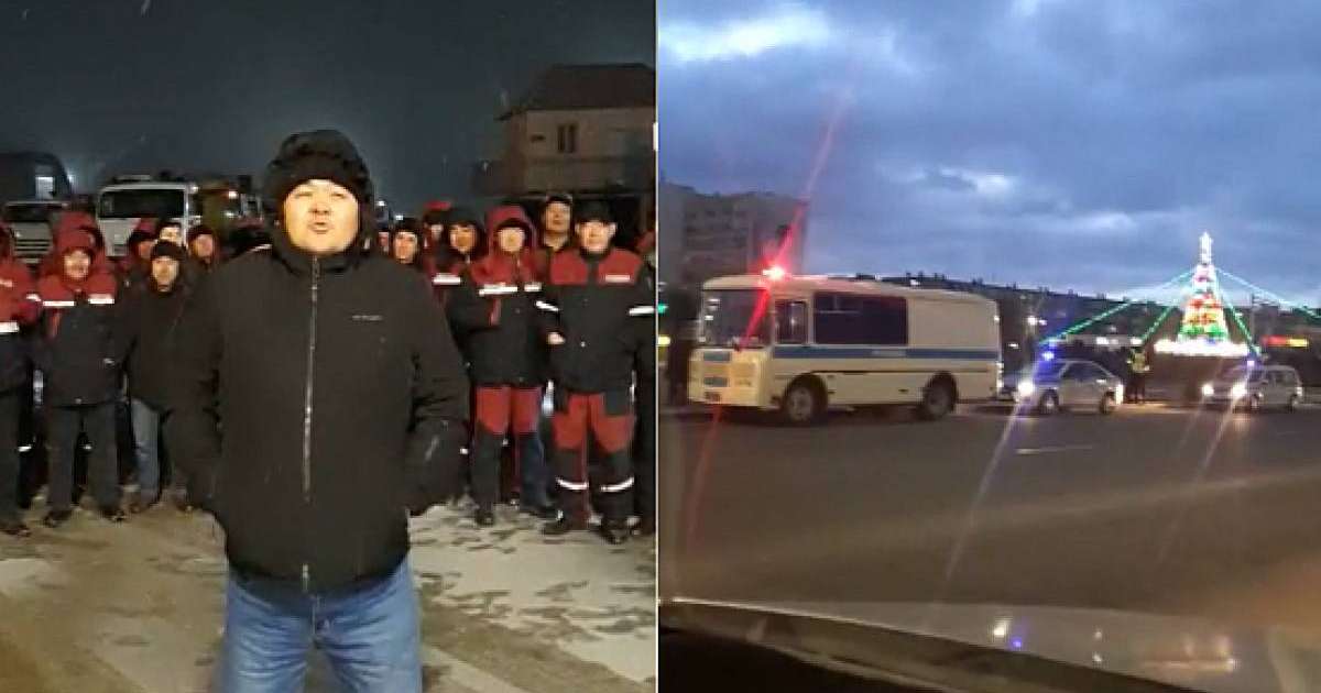 Интернет өшті, полиция фургоны көрінді: Маңғыстауда наразылық білдірушілер көбейіп барады