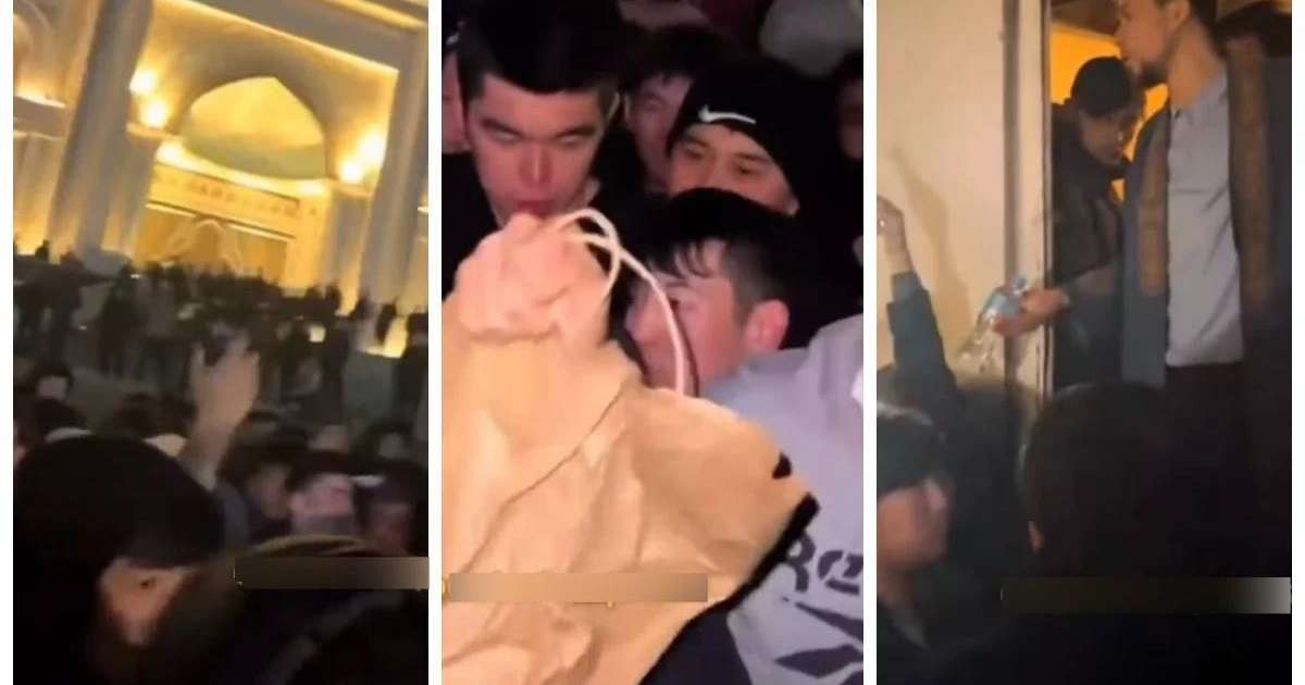 "Аштан келгендей": Астанада Қадір түнінде мешітке жиналған жұрт тегін тамаққа таласты (видео)