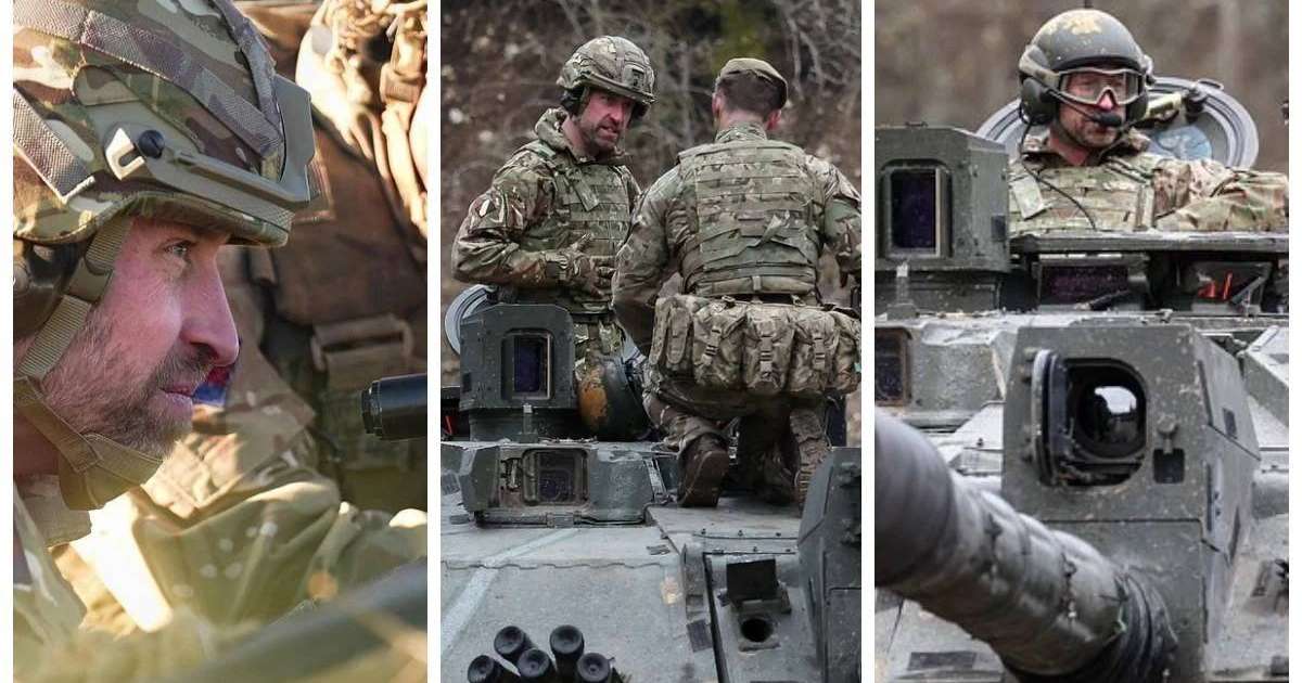 "Батыл белгі": Ұлыбритания ханзадасы Уильям Ресей шекарасына жақын жерде танкпен жүріп өтті