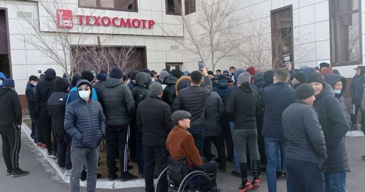 Ресей нөмірін таққан көлік жүргізушілері наразылыққа шықты