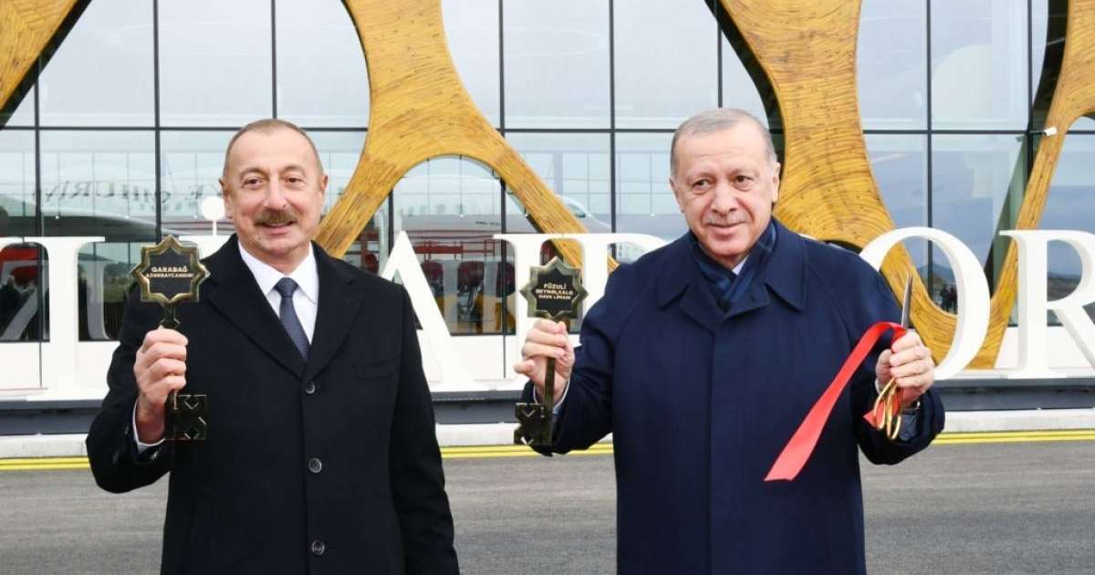 Ердоған мен Әлиев Таулы Қарабақта халықаралық әуежай ашты