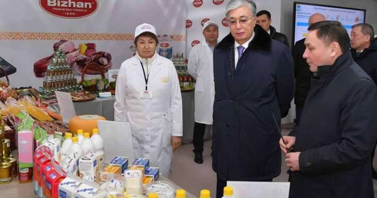 托卡耶夫总统视察阔科谢套肉类加工厂