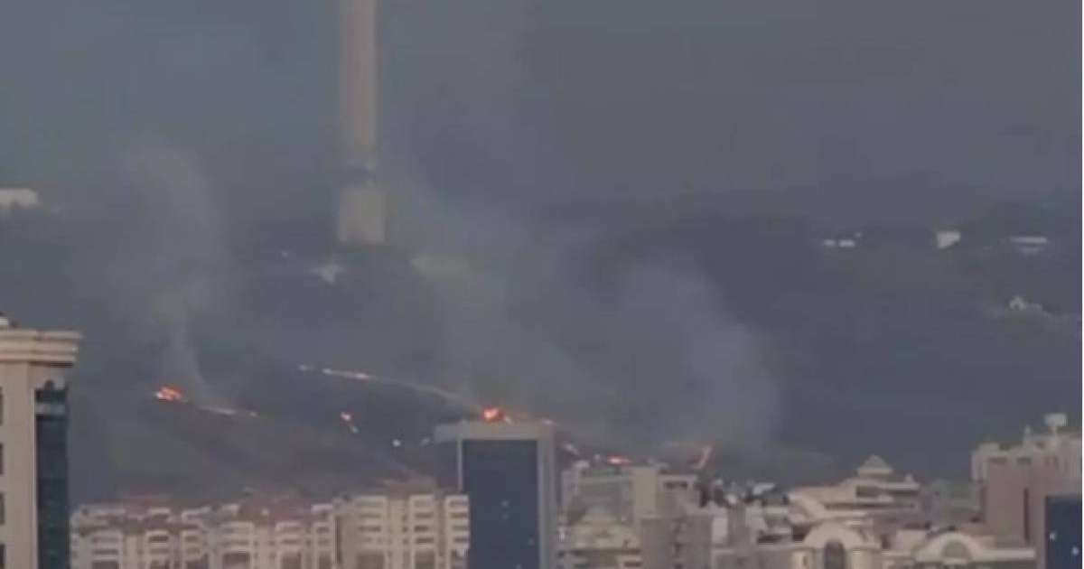 Алматыда тағы да өрт: Көктөбе баурайында шөп жанып жатыр