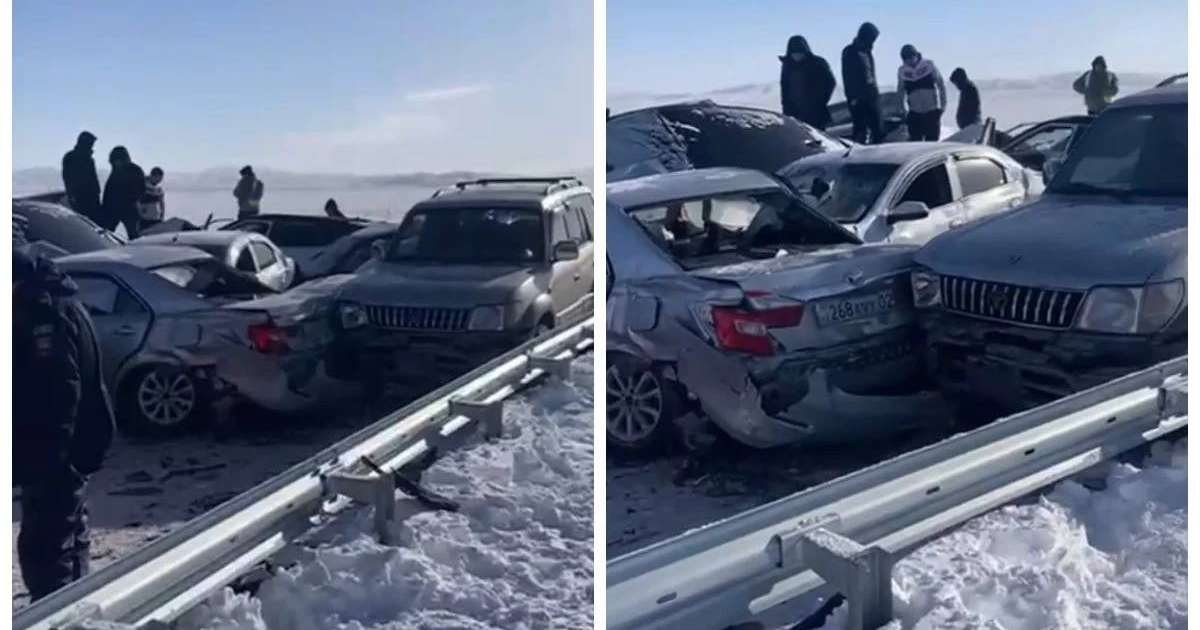 Қарағанды облысында 19 көлік соқтығысып, ірі жол апаты болды (видео)