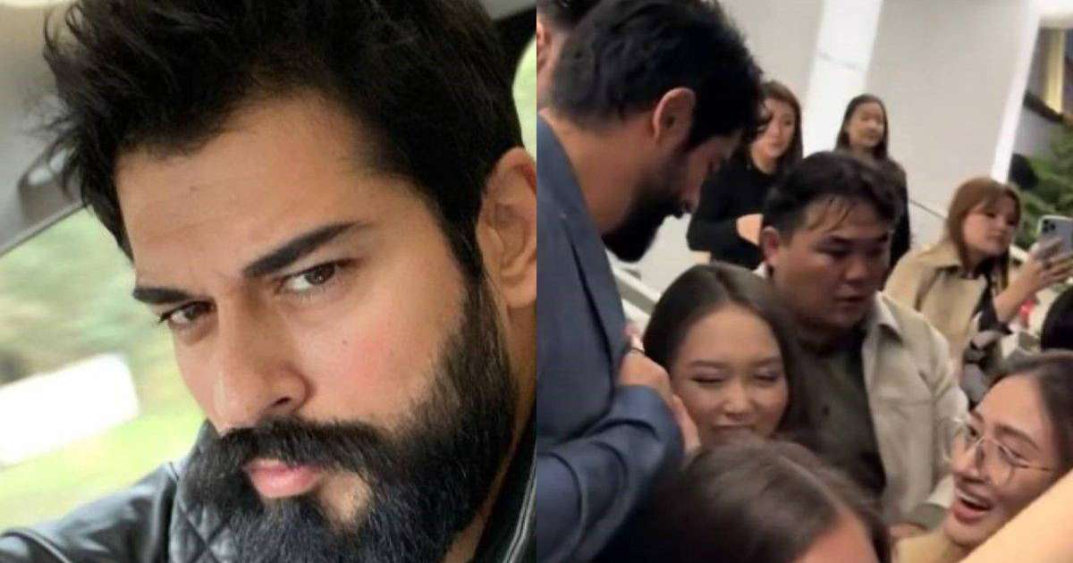 Қазақ қыздары түрік актерімен суретке түсу үшін төбелесіп қалды