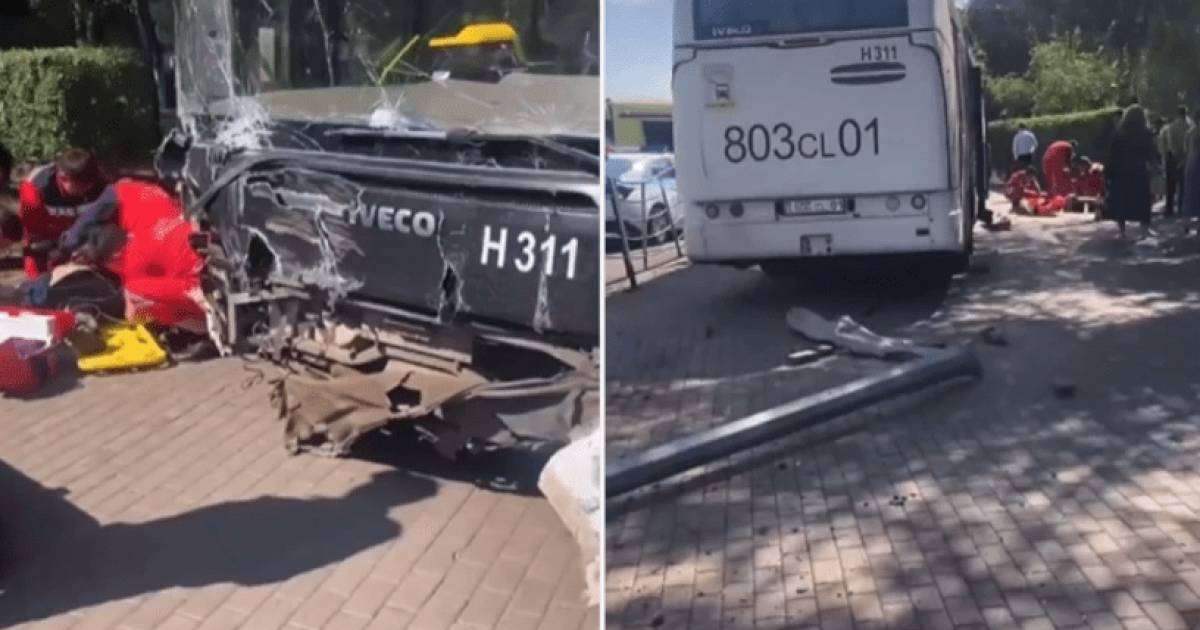 Астанада автобусты жүргізіп келе жатқан жүргізушінің жүрегі тоқтап қалды (видео)