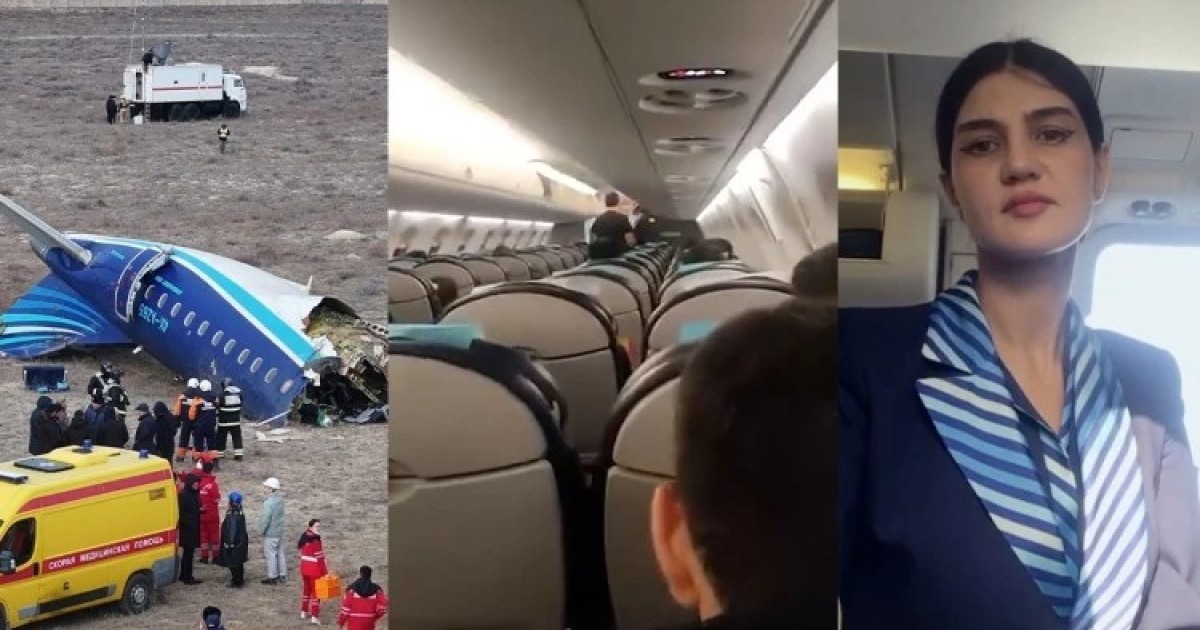 "Сөйлеп тұрған – бортсерік Хёкума Әлиева": Желіде Ақтаудағы әуе апатына дейін түсірілген видео тарады
