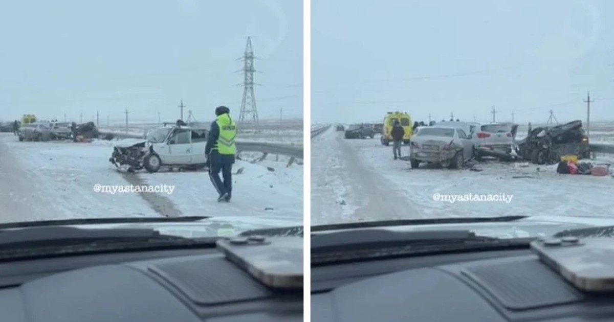 Астана-Павлодар тас жолында жеті көлік соқтығысты: Қаза тапқандар мен зардап шеккендер бар (видео)