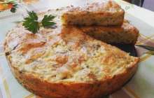 Ірімшік пен картоп қосылған пирог