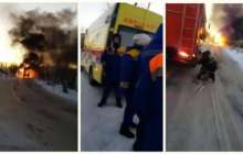 Жедел жәрдем көлігі түгі қалмай өртеніп кетті