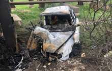 Шымкентте автокөлік көпірге соғылып, жолаушы өртеніп кетті