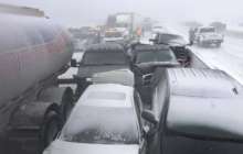 Жол бойында 100 көлік соғылысып қалған