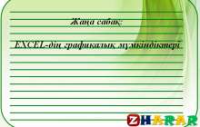 Презентация (слайд): Информатика | EXCEL дің графикалық мүмкіндіктері