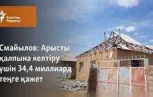 Арысты қалпына келтіру үшін 34,4 миллиард теңге қажет