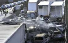 Венгрияда 42 көлік бір уақытта соқтығысып қалды (видео)