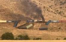 Түркістанда рельстен шығып кеткен сегіз вагон өртке оранды