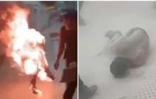 Алматы әуежайында ер адам өзін өртеп жіберді (видео)