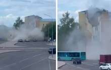 Қарағандыда ғимараттың бір шеті опырылып түсті: 15 жұмысшы эвакуацияланды