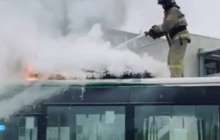 Астанада жолаушылар автобусы өртенді 