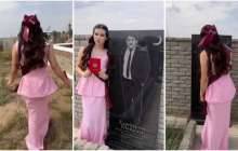 «Хайп үшін»: Аттестатын алып әкесінің басына барған мектеп түлегі көптің сынына қалды