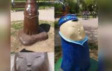 «Атам, әжем және мен»: Қарағандыдағы «біртүрлі» мүсінді көргендер ұяттан өліп кете жаздаған (ФОТО)