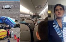 "Сөйлеп тұрған – бортсерік Хёкума Әлиева": Желіде Ақтаудағы әуе апатына дейін түсірілген видео тарады