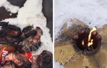 Мәңгілік алауға ет қуырған адам ұсталды