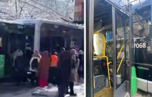 Алматыда автобус троллейбусқа соғып, адамдар зардап шекті