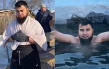 «Шоқынып кеткен бе?»: Рүстем Жүгінісов мұз ойып суға түсіп, жұртты шулатты (ВИДЕО)