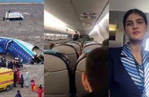 "Сөйлеп тұрған – бортсерік Хёкума Әлиева": Желіде Ақтаудағы әуе апатына дейін түсірілген видео тарады