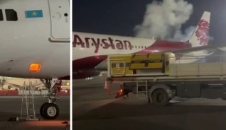 Шұғыл: FlyArystan ұшағынан өрт шығып, қызметкер зардап шекті