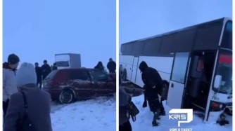 Жамбыл облысында автобус пен жеңіл көлік соқтығысып, жолаушы қайтыс болды