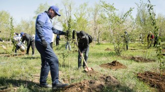 Кеншілер мен металлургтер Жезқазғанда 150 түп ағаш отырғызды