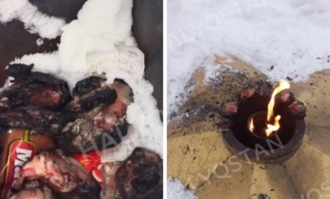 Мәңгілік алауға ет қуырған адам ұсталды