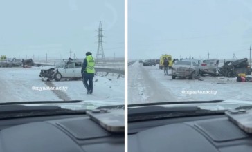 Астана-Павлодар тас жолында жеті көлік соқтығысты: Қаза тапқандар мен зардап шеккендер бар (видео)