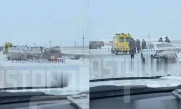 Астана маңында жеті көлік соқтығысып, 1 адам қаза тапты