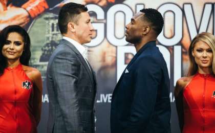 职业拳击：戈洛夫金举行赛前发布会