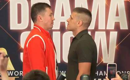 职业拳击：戈洛夫金与德列维奇杨科首次面对面