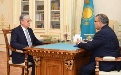 托卡耶夫总统接见哈萨克斯坦驻白俄罗斯新任大使