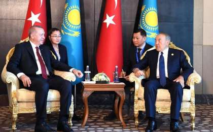 纳扎尔巴耶夫会见土耳其总统埃尔多安
